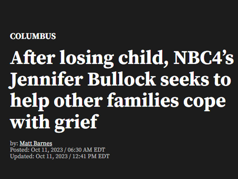After losing child, NBC4’s Jennifer Bullock seeks to help other families cope with grief