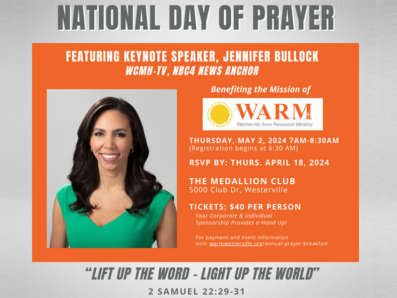 National Day of Prayer - Featuring keynote speaker speaker Jennifer Bullock.